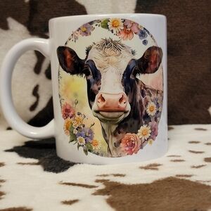 Cow Floral Ceramic Coffee Mug Tea Cup